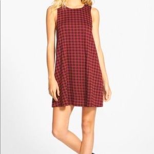Socialite Buffalo Plaid Maroon Dress - Size M